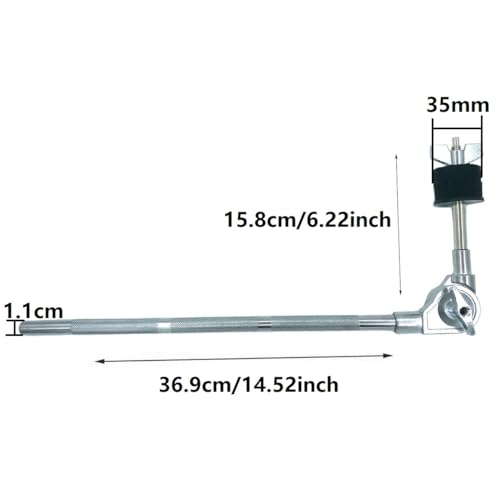Tuoren Cymbal Boom Arm With Clamp Adjustable Cymbal Stand Boom Arm Drum Clamp, 14.5 Inch Percussion Straight Cymbal Arm With Drum Set Mounting Clamp thumb #4