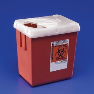 Covidien Phlebotomy Sharps Container Red Base, 7.25H X 6.5W X 4.47D