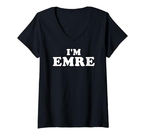 Womens I'm Emre, My Name Is Emre, I am Emre, Personalized V-Neck T-Shirt