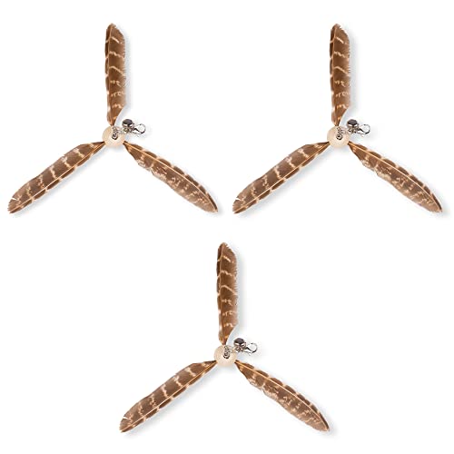 JXFUKAL Cat Wand Toys Interactive Cat Toys with 3 Feather Refills 29 Flexible Steel Wire Sturdy Wood Handle & Bell for Kitty Kitten Cat Toys for Indoor Cats Teaser Cat String Toy