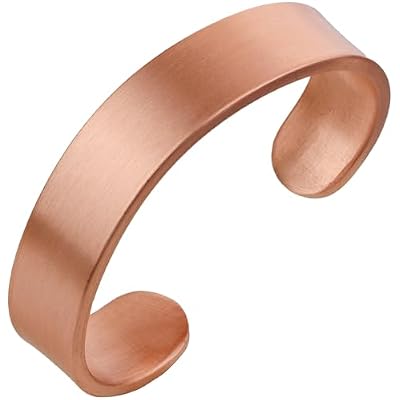 DEMMEX 3mm Thick Copper Bracelet for Men & Women 100% Pure Solid Turkish Copper Cuff Bangle, Heavy-Gauge & Uncoated, Non-Magnetic 1/8 Thickness, Thickest of Its Kind