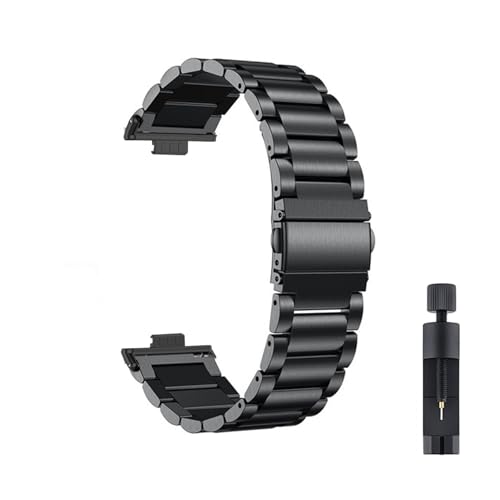 [PLYYQZM] Hua wei �ɍ��� Watch Fit 3 4 4Pro�p�X�e�����X�X�`�[���X�g���b�v Correa �����Y ���f�B�[�X ���^���E�H�b�`�o���h�ɓK�p(Black,For Hua wei Fit 3)