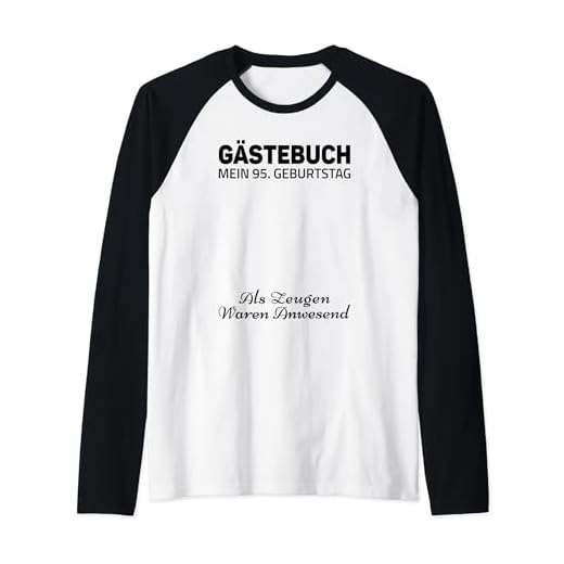 Gästebuch Mein 95. Geburtstag Libro de visitas Firma Camiseta Manga Raglan