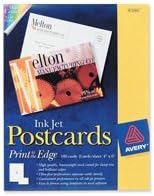 Postales, Inyección de tinta, 4 x 6, 2 tarjetashoja, blanco, 100 tarjetascaja