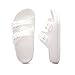 FUNKYMONKEY Unisex-Child Slides Double Buckle Adjustable EVA Flat Sandals for Boys Girls (7 Toddler, White)