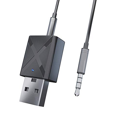 USB Bluetooth 5.0+EDR Adapter Dongle, Mini 2-in-1 Bluetooth Transmitter and Receiver, Wireless Audio