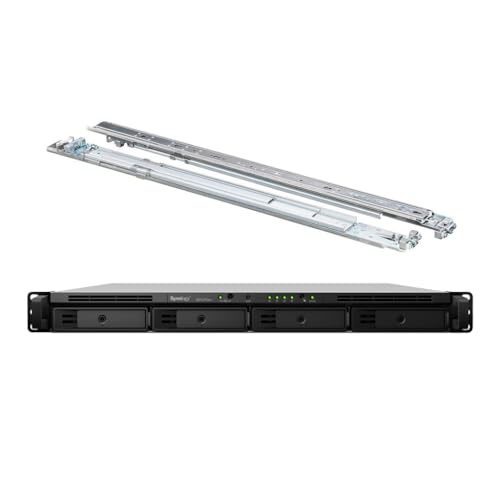Synology RackStation RS1619xs+ NAS Server with Xeon 2.2GHz CPU, 64GB Memory, 80TB HDD Storage, 2TB M.2 NVMe SSD, 4 x 1GbE LAN Ports, DSM Operating System Bundle with Rail kit