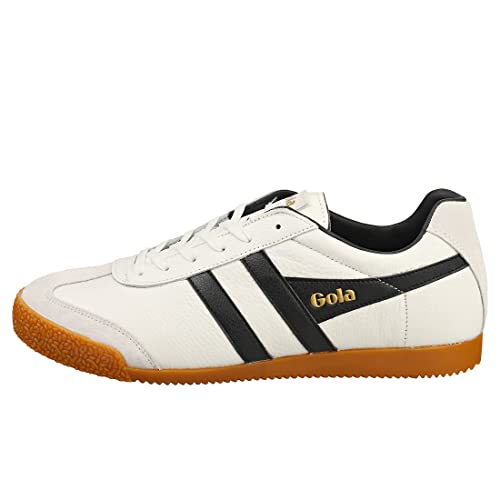 Gola Classics Mens Harrier Leather Trainers - White/Black - 11 Us #TOP4