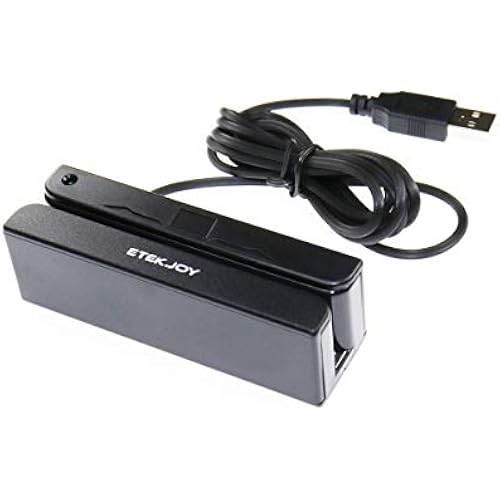 ETEKJOY USB 3-Track Magnetic Stripe Card Reader POS Credit Card Reader Swiper MagStripe Swipe Card Reader ET-MSR90