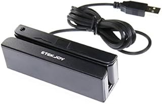 ETEKJOY USB 3-Track Magnetic Stripe Card Reader POS Credit Card Reader Swiper MagStripe Swipe Card Reader ET-MSR90