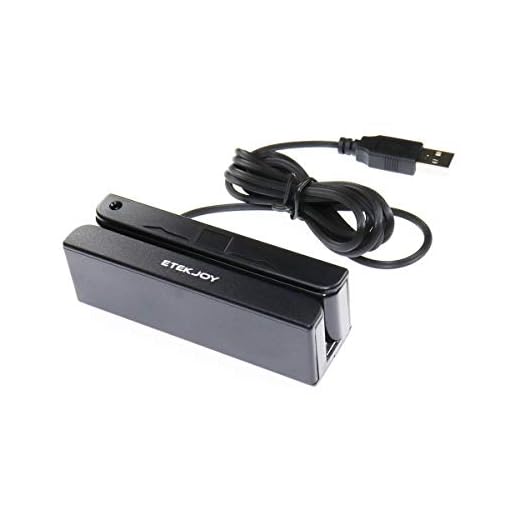 ETEKJOY USB 3-Track Magnetic Stripe Card Reader POS Credit Card Reader Swiper MagStripe Swipe Card Reader ET-MSR90
