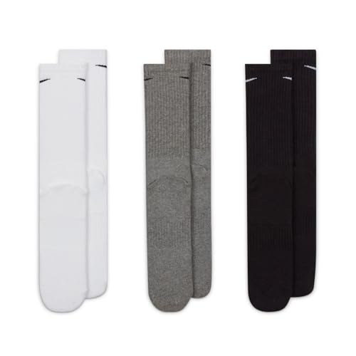 Image of Nike Unisex Adult Everyday Cushioned Training Crew Socks (3-Pack) | Mens and Womens