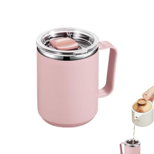Tewzafiya Edelstahl Becher mit Henkel, Thermo-Kaffeebecher | 450ml Kaffee Trinkbecher | Travel Smoker Trinkbecher, Wasserbecher mit Deckelgriff, moderne isolierte Becher