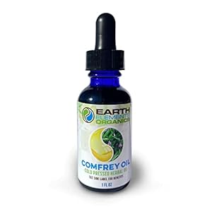 Organic Comfrey Oil – Raw, Infused, Pressed Herbal Oil – Organic Comfrey Leaf & Organic Sunflower Seed Oil (1 fl. oz)