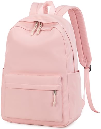 LEDAOU Mochila escolar para meninas adolescentes escola primária mochila infantil mochila feminina laptop mochila viagem, Rosa liso, Large, Mochila