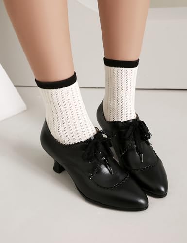 Vintage Oxford Heels for Women Retro Wingtip Brogues3