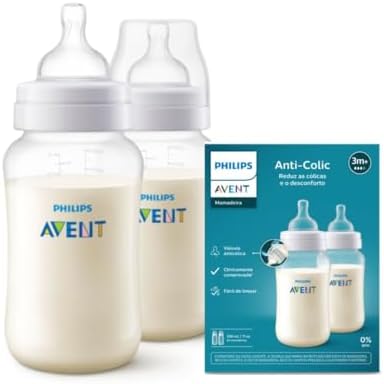 Gases em Bebês: Como Ajudar Seu Filho a Arrotar 3 Kit Duplo Mamadeira Anti-Colic SCY106/02 Philips Avent 330ml Tran...