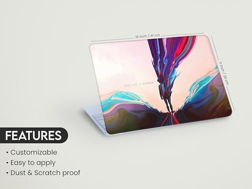 Image of NoWorries 14inch /15.6inch Laptop Skin ''Customizable'' Easy to Apply Gray Back Skin for All Laptops (Theme - Graffiti) (Scratch & Dustproop) Gray Back Material Bubble Free Laptop Skins