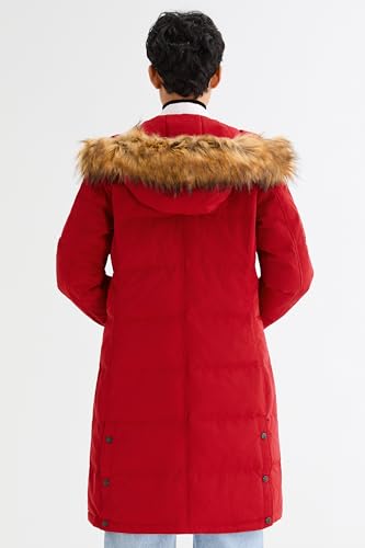 Orolay Women's Down Jacket Winter Long Coat Windproof Puffer Jacket with Fur Hood2