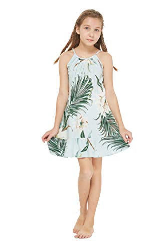 Image of Wispy Cereus Light Blue Family Matching Hawaiian Clothes | Family Matching Outfits • Soft Rayon Fabric • Tropical Floral Print • Vacation Ready • Luau Party Wear