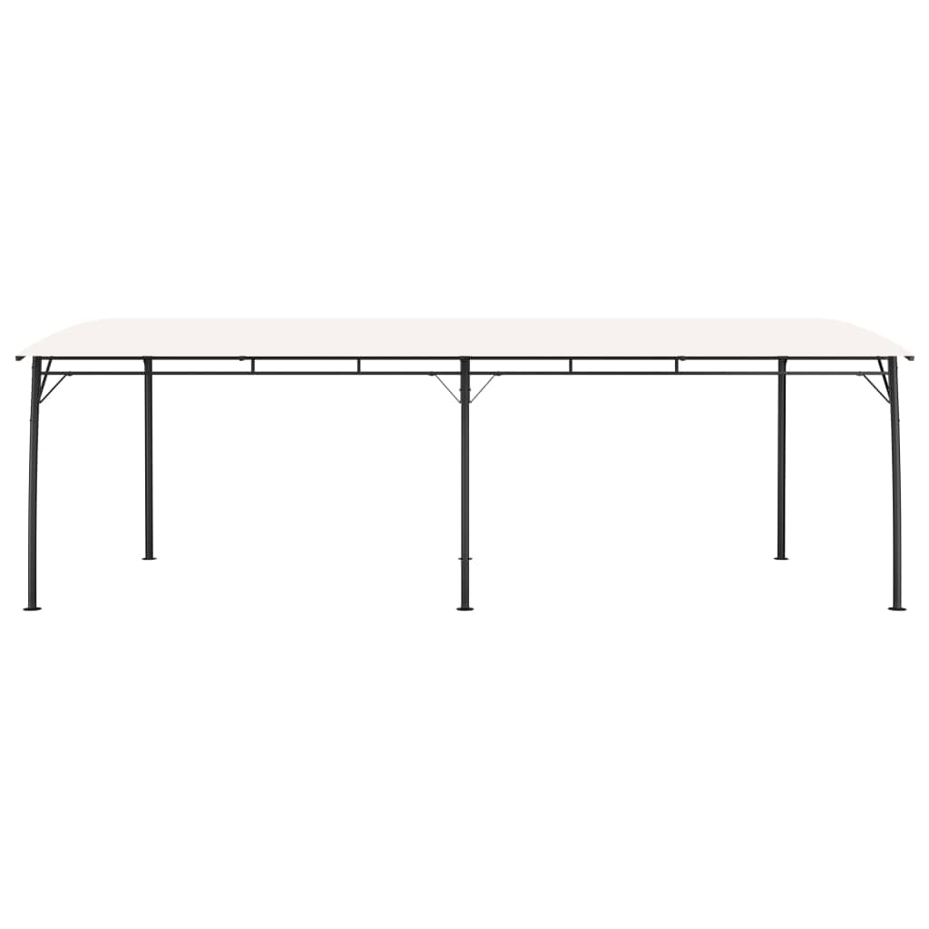 Voile d'ombrage rétractable crème 6x3m, toit ouvrant réglable et montage facile en acier