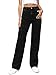 LBDLONGBIDA Women's Straight Leg Jeans Tummy Control Trendy High Waisted Stretchy Casual Denim Pants Baggy Trousers(Black,L)