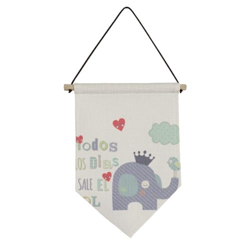 Bannière décorative en toile éléphant avec finitions soignées