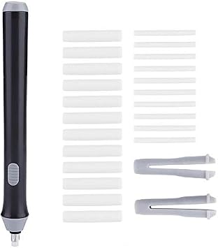 Battery Operated Pencil Eraser,Electric Eraser Kit with 22 Eraser Refills Automatic Eraser Kit for Art Pencils, Drawing, PaintingBlack