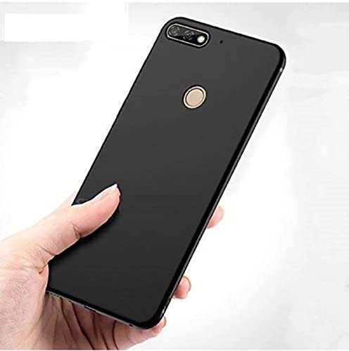 Image of Mobile Back Cover Case for Honor 7C (Silicone Case|CameraProtection|Black SC1510)