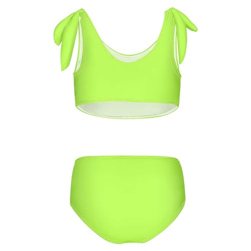 Image of Girls Tankini Swimsuit Bathing Suit Two Piece Bikini Summer Beach Swimwear with Adjustable Strap 3-12 Years Solid Color