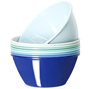 Youngever 9er Set Kunststoff Salatschüsseln Coastal