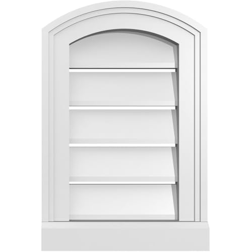 Ekena Millwork GVPAR12X1803SF Arch Top Surface Mount PVC Gable Vent, Factory Primed White