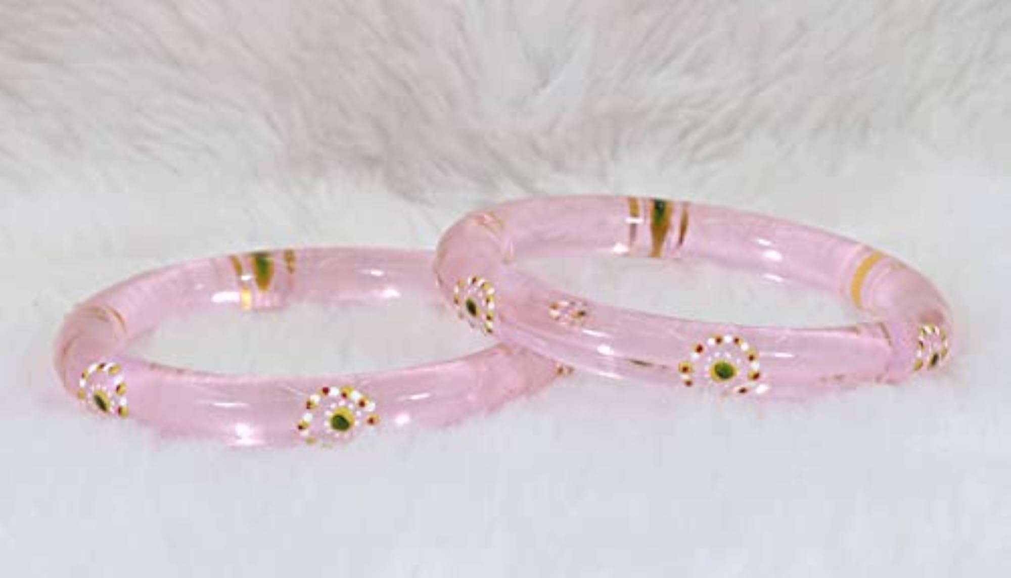 Glass with Polka Dots Printed Kada Set, Pack of 2, 2.6 Inches