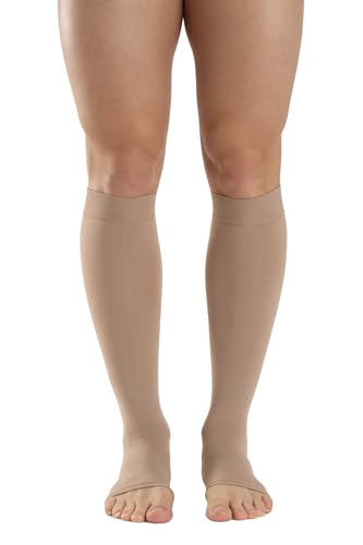 Relaxsan M1150A (Beige, Tg.4) gambaletti microfibra classe 1 - K1 medicali punta aperta, XL - 3