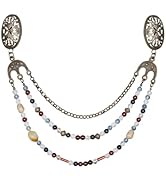 Joukavor Viking Apron Brooch Chains for Women Triple-Layered Medieval Jewelry with Norse Beaded C...