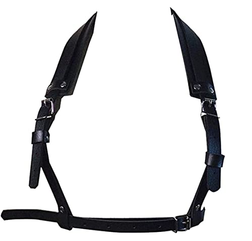 Image of Men's Black Leather Body Chain Chest Harness Belt Shoulder Straps Adjustable Buckle Straps Costume Party Carnival