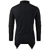 Casual Men's Cardigan with Long Sleeve, Shawl Collar, and Asymmetrical Overlap, Open Front for Everyday Style (L Black) #4