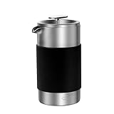 MERMOO YILAN Cafetera de prensa francesa sin mango, 350 ml, de acero inoxidable, aislada, prensa 3 en 1 para café, té y leche con funda de silicona desmontable, diseño de ahorro de espacio