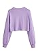 SweatyRocks Women's Casual Long Sleeve Raw Hem Pullover Crop Tops Sweatshirts Lilac Purple XL