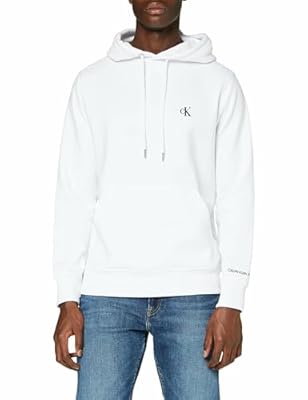 Calvin Klein Sudadera Hombre CK Essentials con Capucha Blanco Bright White XXS