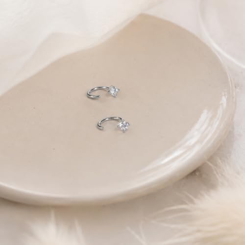 Image of Moissanite Stud Earrings for Men Women, 925 Sterling Silver 18K White Gold Plated, 1CT 6.5mm Round Cut, VVS1 D Color (0.6-2ct)