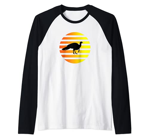 Turkey into the Sun Raglan Baseball Tee, Black