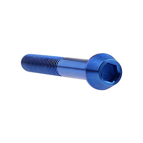 Image of Titanium Ti Bolt M5x9 16 18 20 25 30 35 40 45 50 55 60mm Tapered Head Screws Pack of 4 (M5x40mm, Blue)