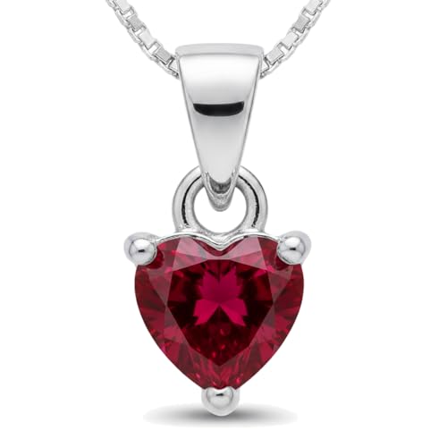 Image of Parnika 925 Sterling Silver Heart Solitaire Zircon Pendant for Women and Girls | Gift for Women n Girls | With Certificate of Authenticity | Pendant Only | Locket|