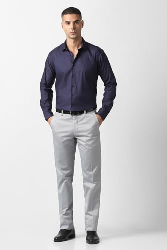 Image of Van Heusen Formal Slim Fit Shirt for Men | Solid | High Stretch Cotton Lycra | Full Sleeves | Ease of Movement