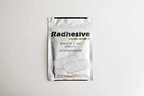 RADHESIVE Tiras Adesivas de Marcador de Raios X 10 Unidades com Suporte Cinza, Tiras Médicas Extra F