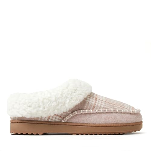 Image of Dearfoams Women's Nyla Felted and Plaid Moc Toe Clog