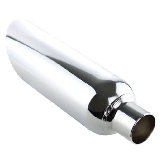Angle Cut Stainless Steel Exhaust Tip 2.5" Inlet 5" Outlet 17"