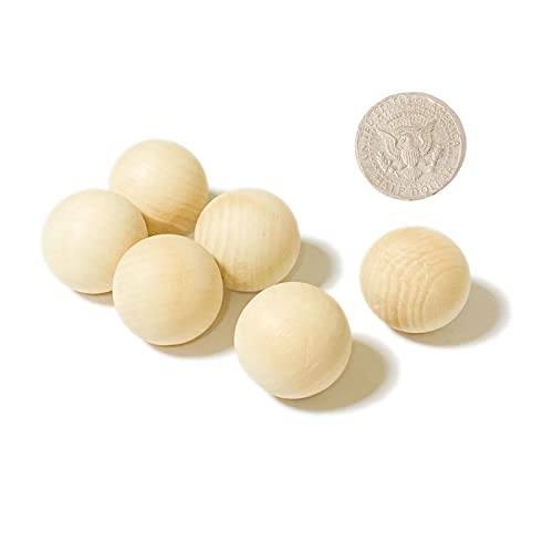 60 Pieces 1.2 Inch Unfinished Wooden Sphere Wooden Balls Round Wood Beads for Crafts by Cregugua - Used condition - US$13.47