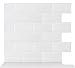 Tic Tac Tiles 10-Sheet 12" x 12" Peel and Stick Self Adhesive Removable Stick On Kitchen Backsplash Bathroom 3D Wallpaper Tiles in Subway White